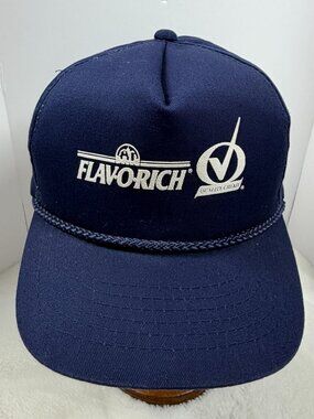 Vintage Blue Flav-O-Rich Dairy Brand Youngan Rope Accent Snapback Hat